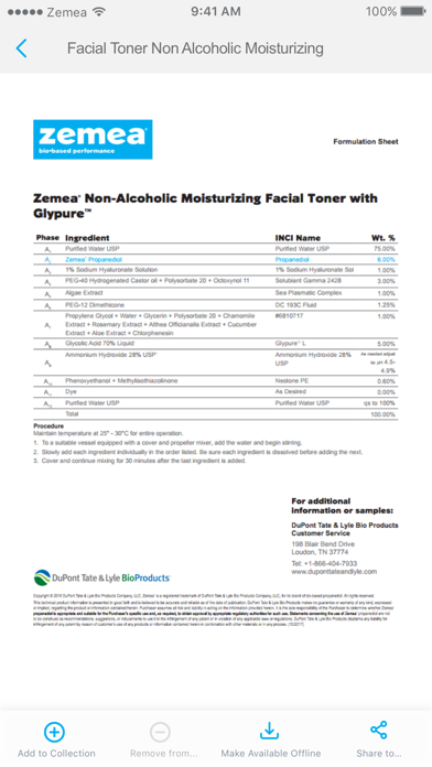 Zemea® Propanediol Screenshot