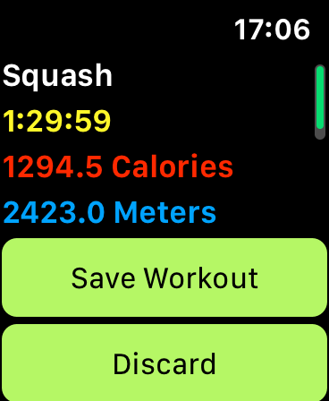 Screenshot #8 for Squash Workout Tracking