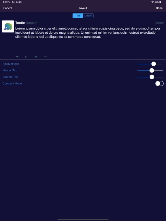 Tootle for Mastodon iPad screenshot 5 - Social Networking app