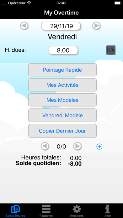 Screenshot #1 pour My Overtime IAP