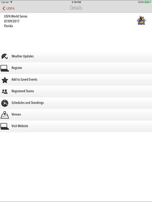 USFA iPad screenshot 4 - Sports app