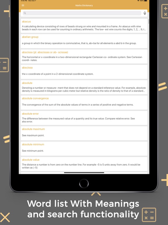 Screenshot #5 pour Maths Dictionary Offline