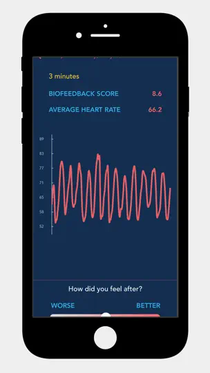 Captura de pantalla de HRV4Biofeedback en iPhone 4