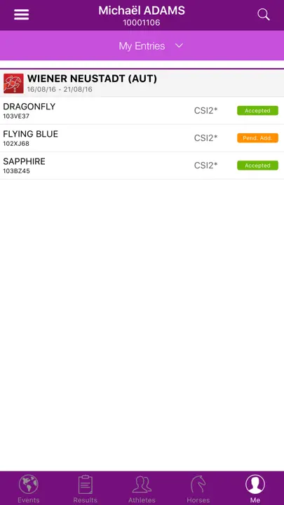 FEI SportApp iPhone Ekran Görüntüsü 5