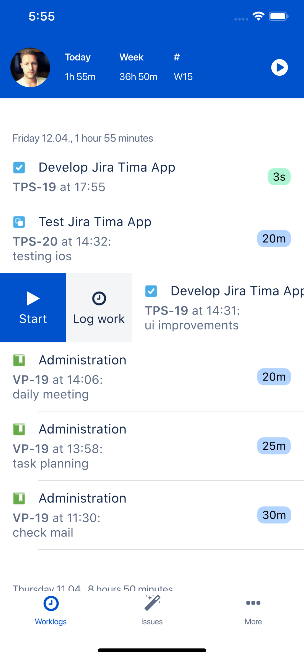 Tima - Jira Timer & Worklogs