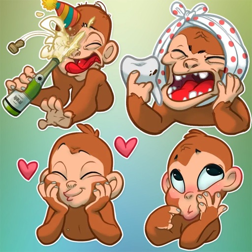 Adorable Cute Monkey Stickers