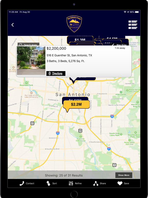 San Antonio's Finest Realty iPad screenshot 3 - Lifestyle app