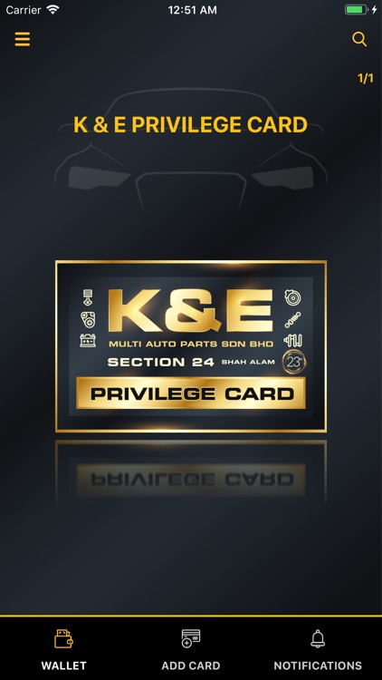 K & E PRIVILEGE CARD
