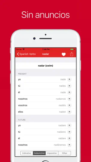 Captura de pantalla de Verbos Españoles (Más) en iPhone 1