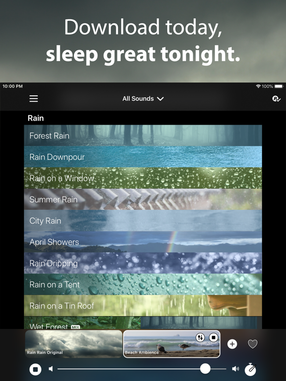 Rain Rain Sleep Sounds iPad screenshot 7 - Health & Fitness app