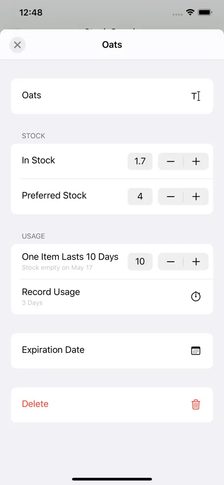 Stock Supply