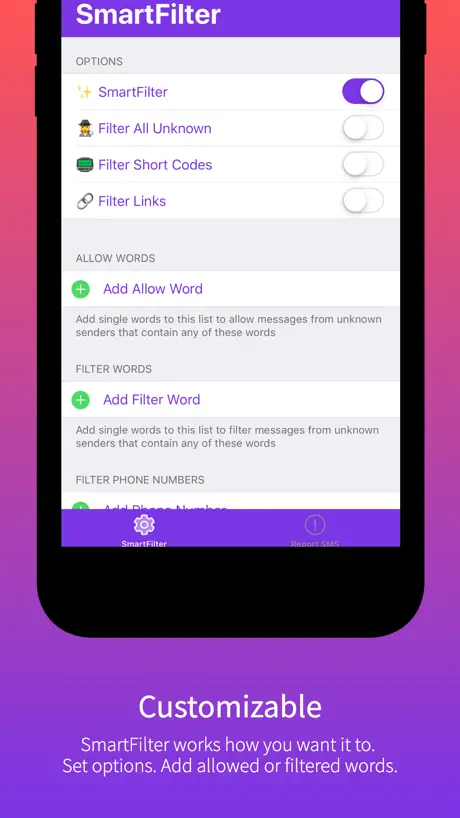 SmartFilter for SMS