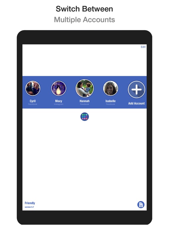 Friendly Social : login with multiple facebook, instagram or messenger accounts screenshot