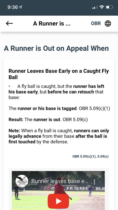 Baseball Rules Screenshot