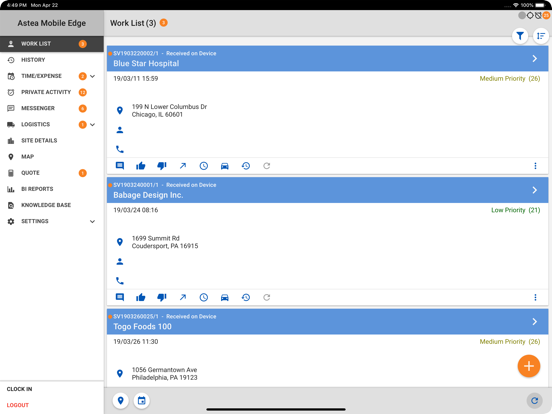 Screenshot #5 pour Astea Mobile