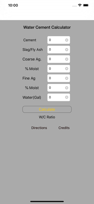 Water Cement Ratio Calculator