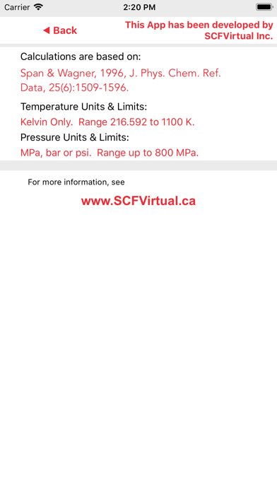 Screenshot #2 pour SCF CO2 PvT Properties