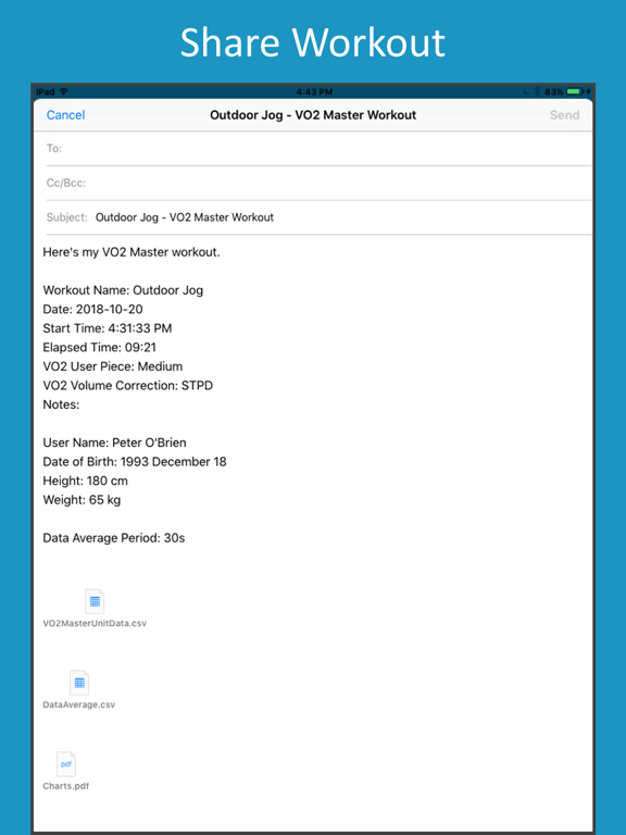 VO2 Master Manager iPad screenshot 5 - Health & Fitness app