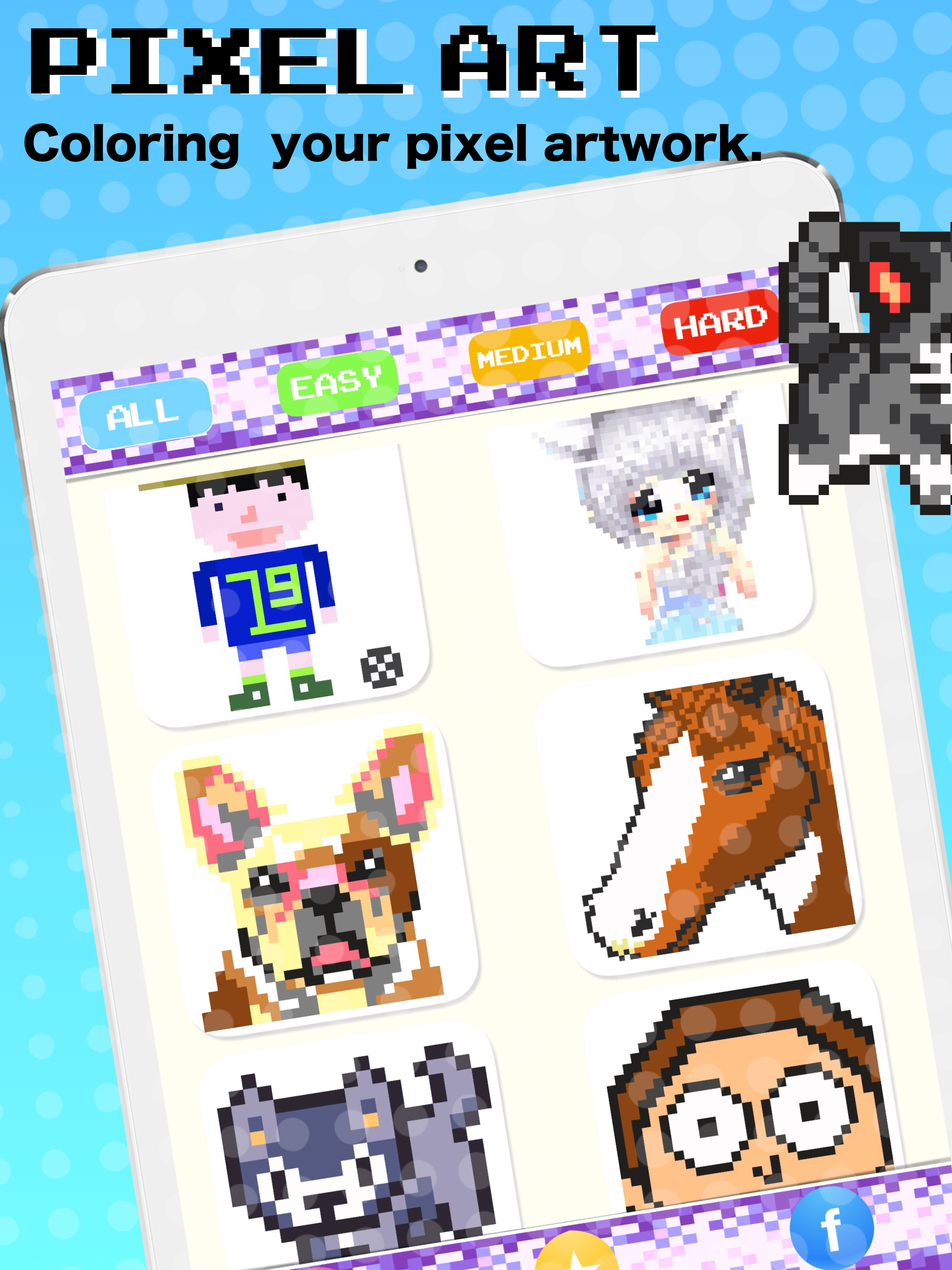 Pixel painting by numbers