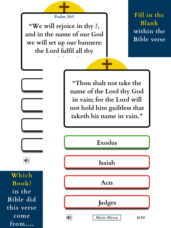 Quiz of the Christian Bible iPad screenshot 4 - Games app