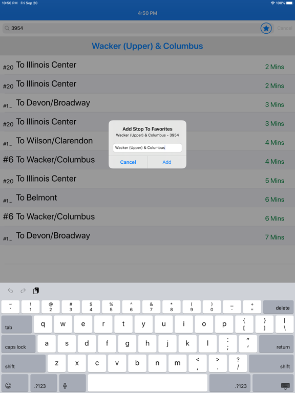 Bus Times - Chicago iPad screenshot 4 - Travel app