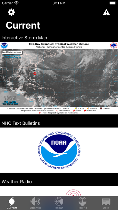 NOAA Hurricane Center Screenshot