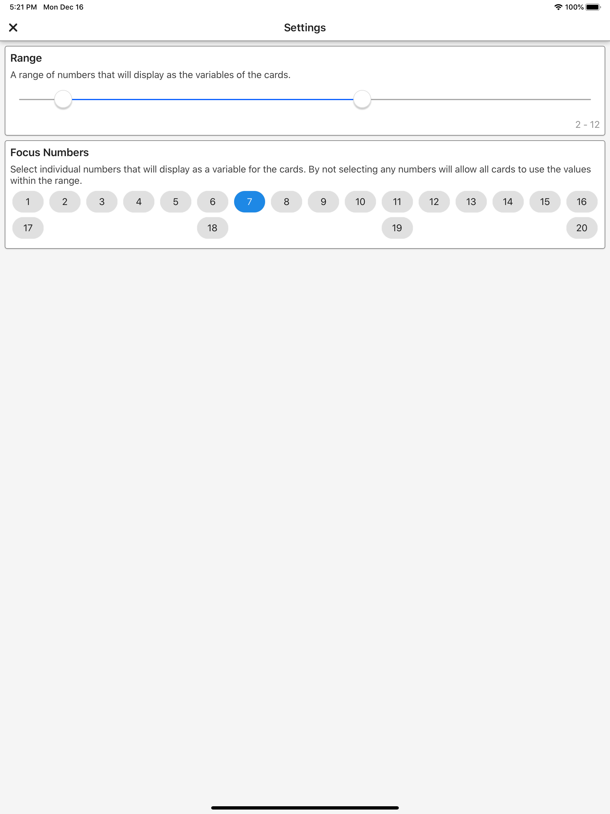 mathCards ÷ x + -