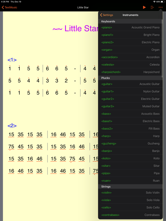 TextMusic iPad screenshot 7 - Music app