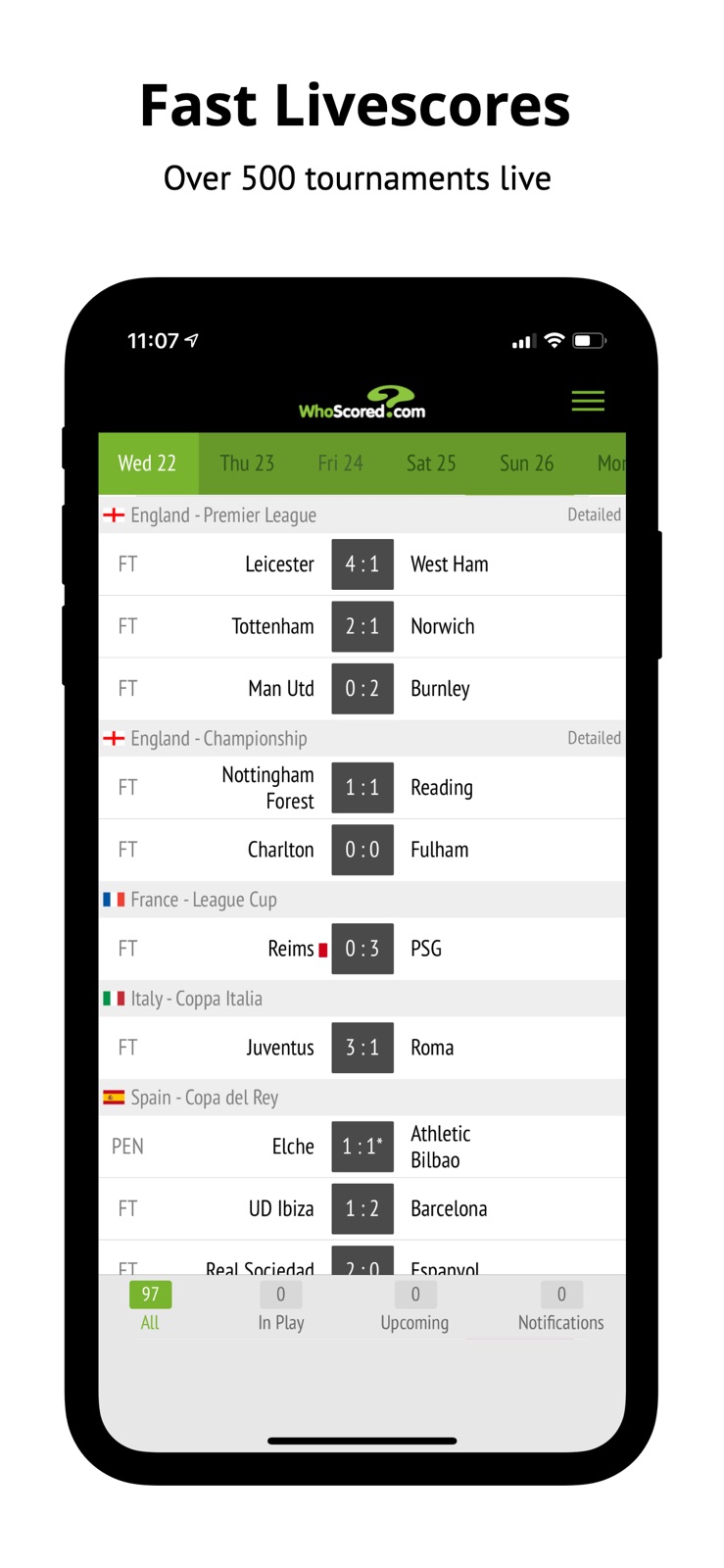 WhoScored Football Live Scores iphone screenshot 3
