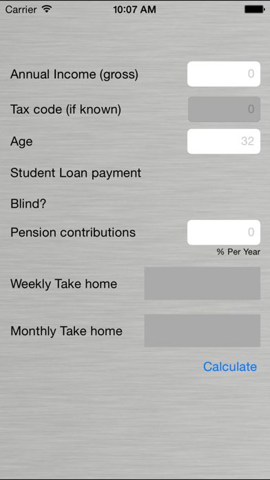 Take Home Pay / Tax PAYE 2021 Screenshot