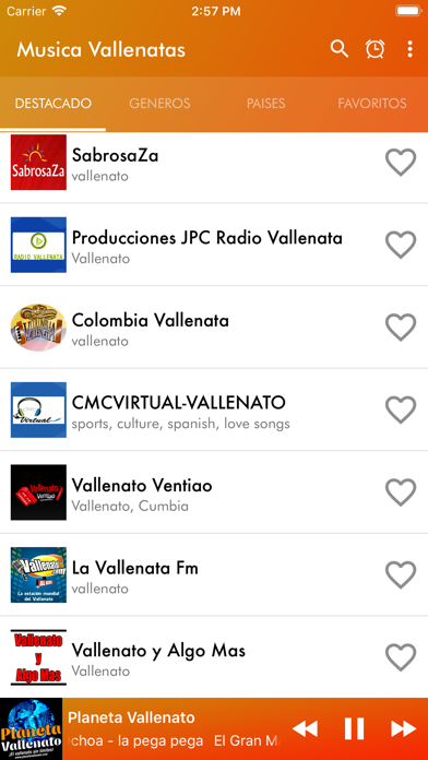 Screenshot #1 pour Musica Vallenatas Radio