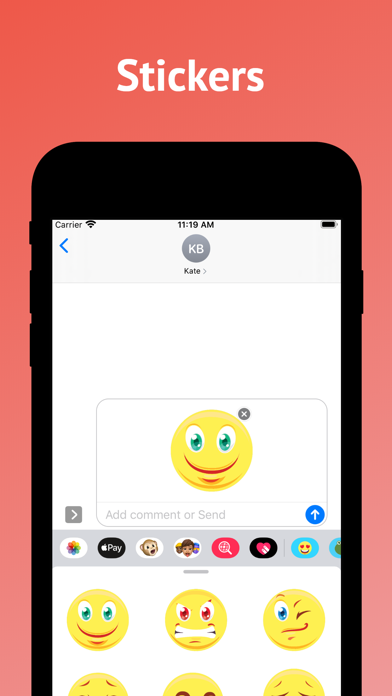 Cute emoji & stickers for text Screenshot