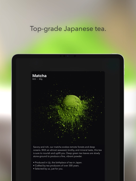Matcha | Japanese Green Tea iPad screenshot 1 - Food & Drink app