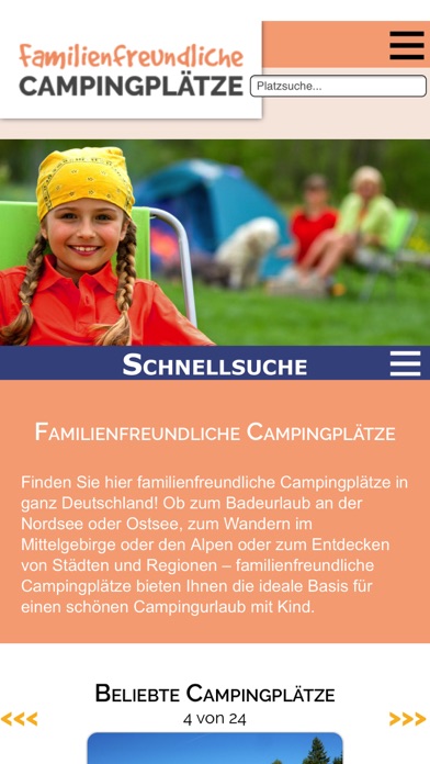 Screenshot #1 pour Familienfreundl. Campingplätze