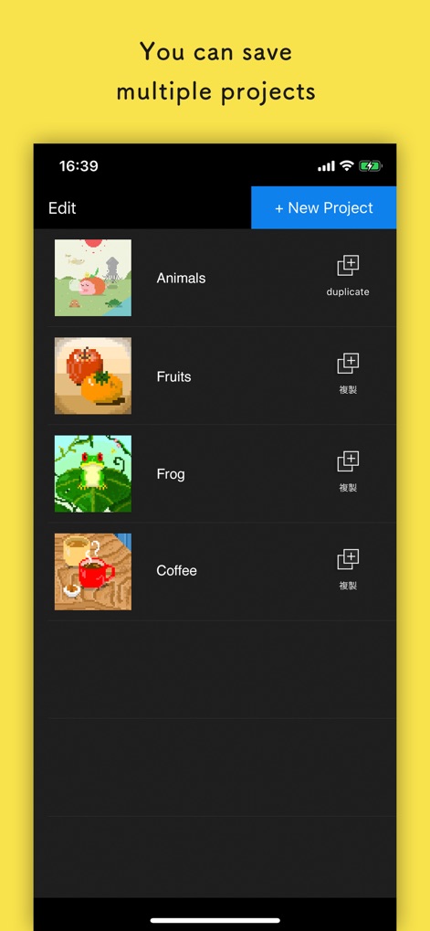 Pixelable - Pixel Art Editor - pixelable-multiple-projects-management