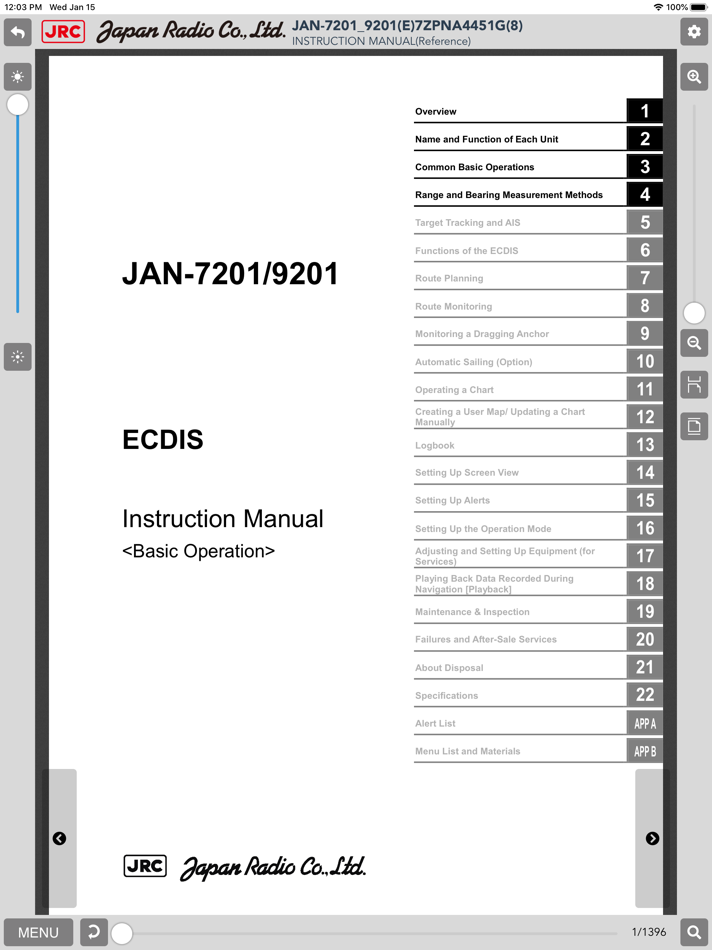 #4. ECDIS Electric Manual (iOS) 由: JAPAN MARINE SCIENCE INC.