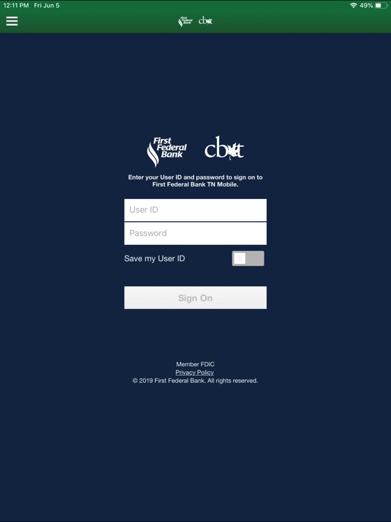 First Federal Bank TN for iPad