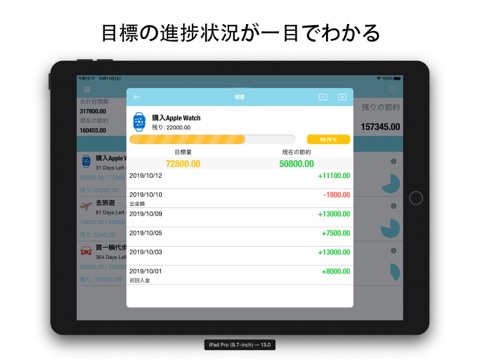 貯金貯蓄目標 - 貯蓄計画簿記、貯蓄目標管理Appのおすすめ画像2