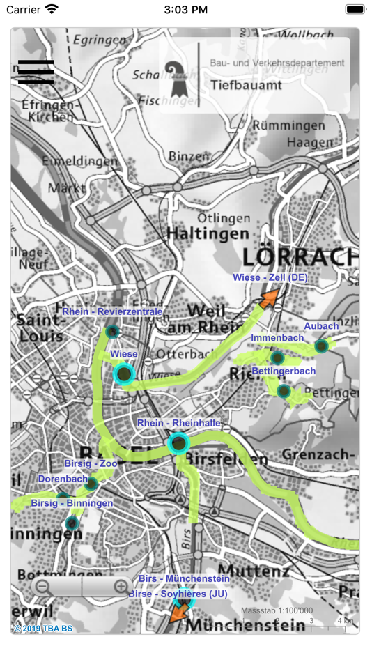 #1. PegelBS (iOS) 由: Tiefbauamt Basel-Stadt