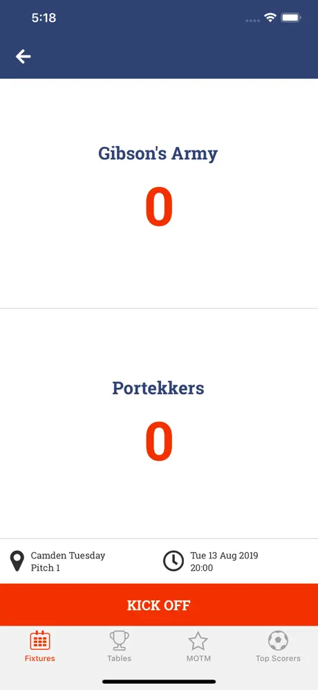 Playfiveaside Results App