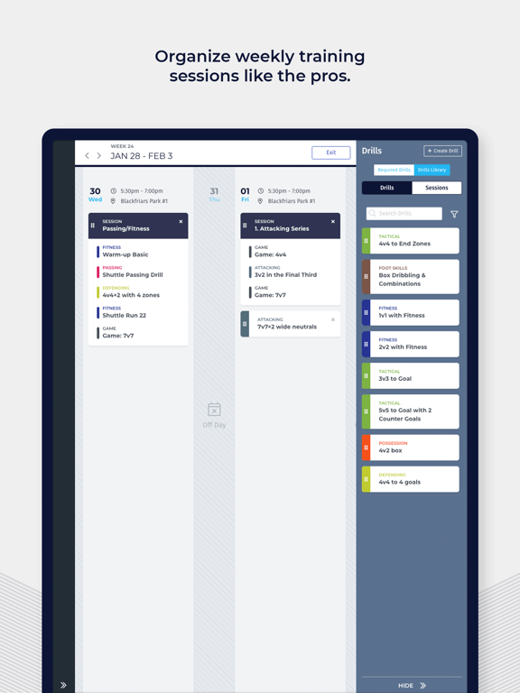 PlayMetrics iPad screenshot 2 - Sports app