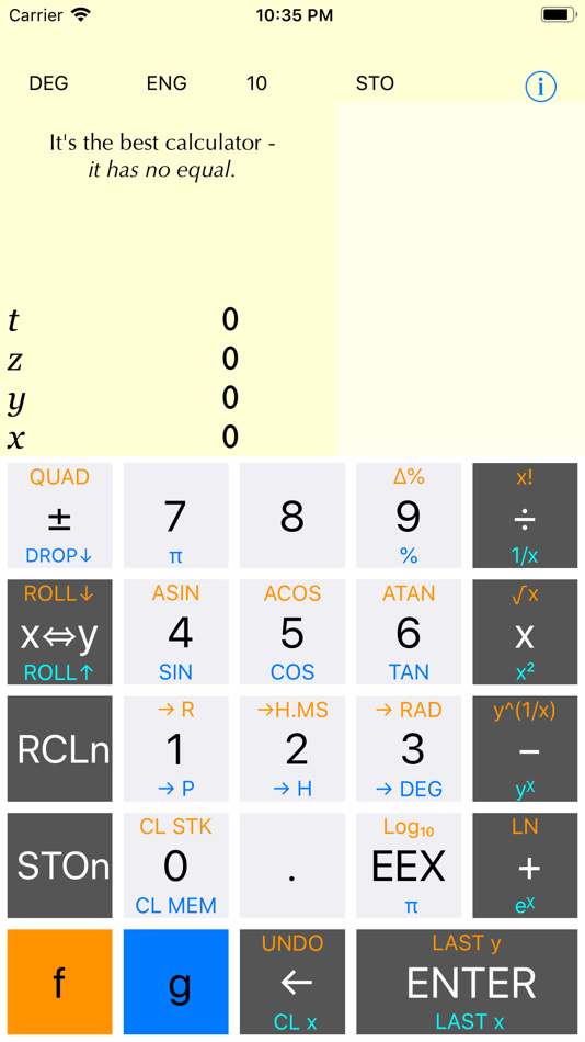 #1. No Equal RPN Calculator (iOS) 由: Stan Corbin