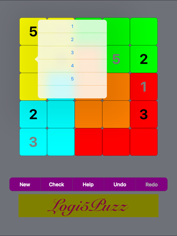 Screenshot #5 pour Logi5Puzz - 5x5 jigsaw Sudoku