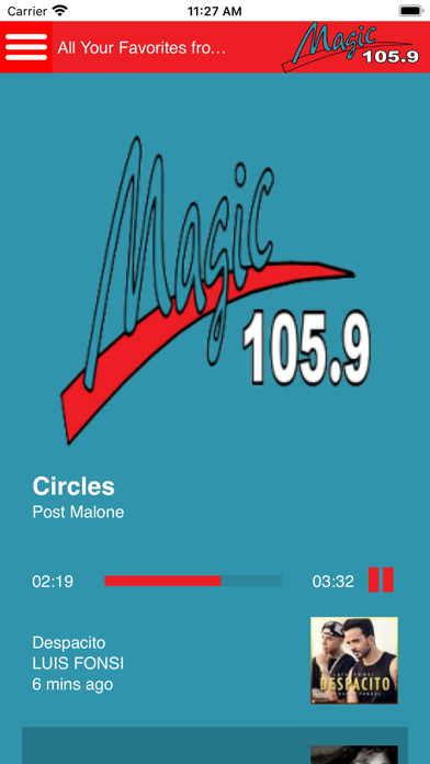 Magic 105.9FM iPhone screenshot 1 - Entertainment app