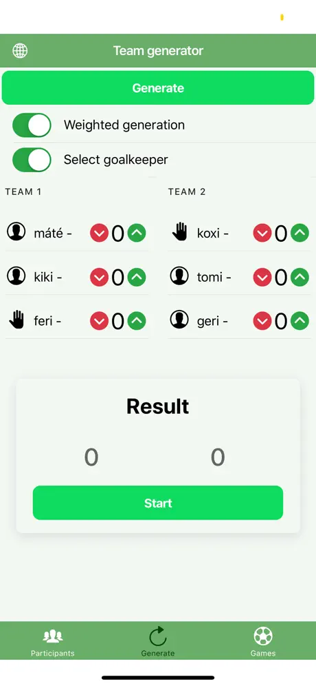 Team generator