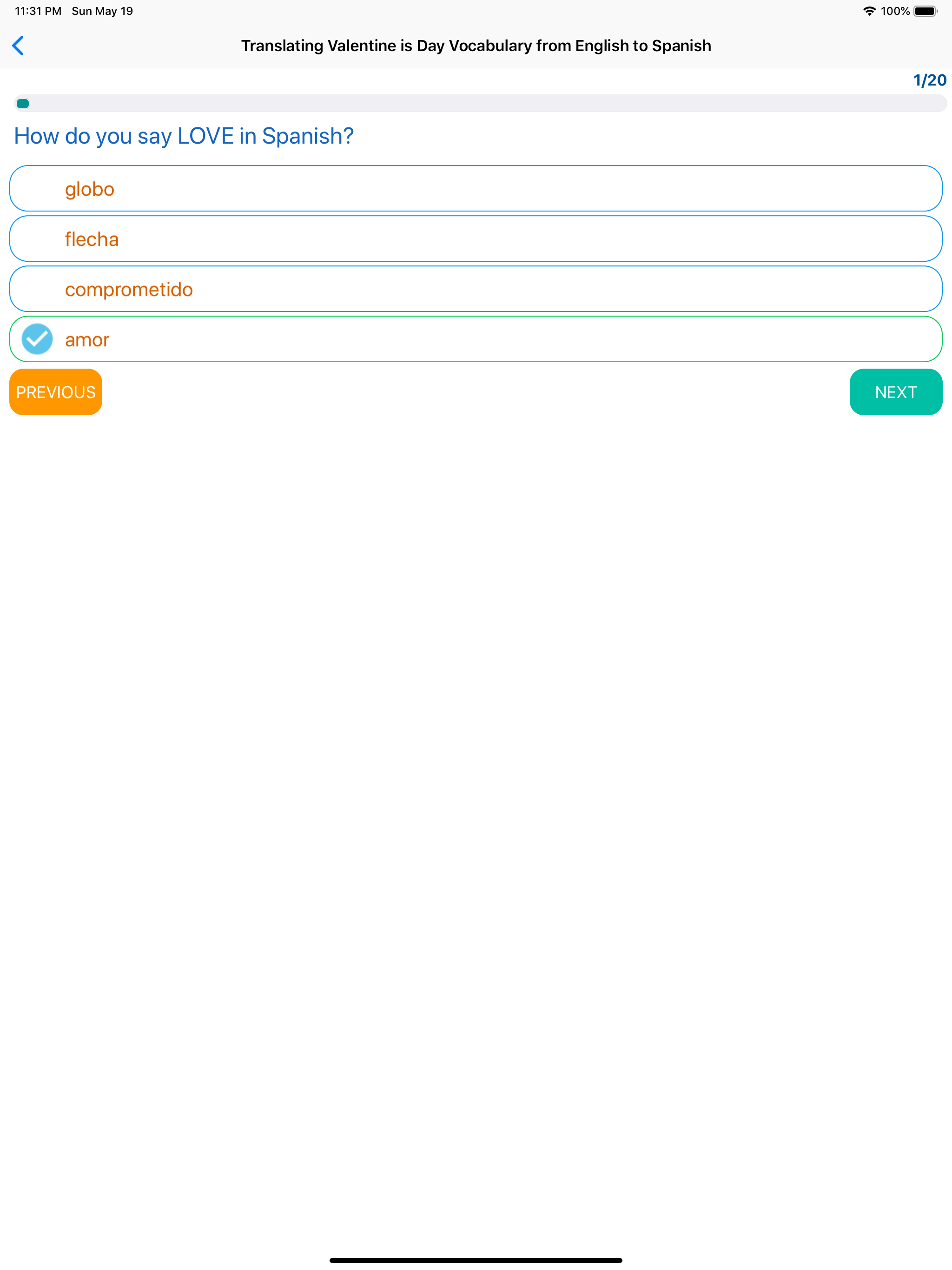 Spanish Grammar Test