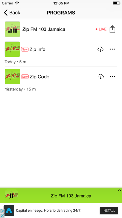 Zip FM 103 Jamaica Screenshot