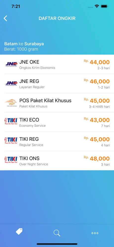 Cek Ongkir Resi