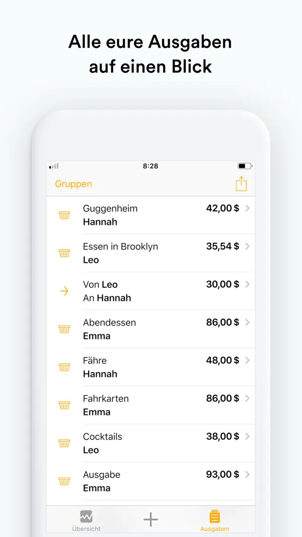 Splid – Abrechnen mit Freunden iPhone App Screenshot 2 – Finanzen