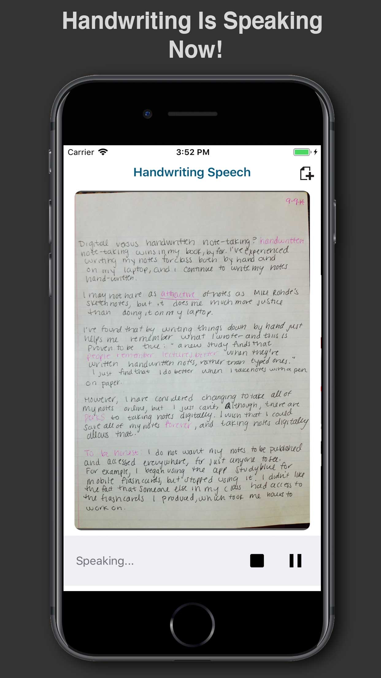 Handwriting To Speech OCR Pro